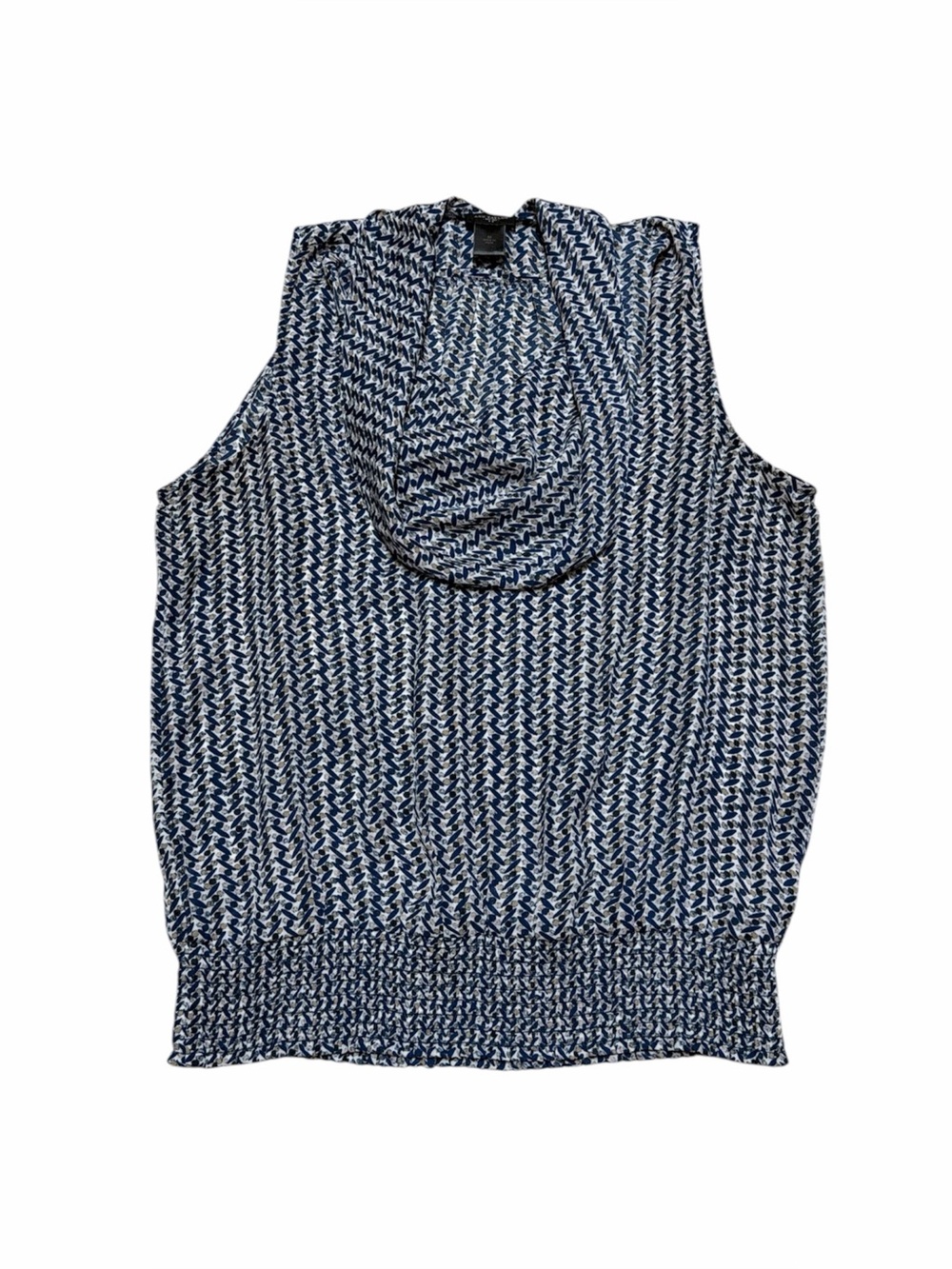 Ann Taylor Cowl Neck Blouse Women’s M Sleeveless Tank Top Smocked Waist Shirt